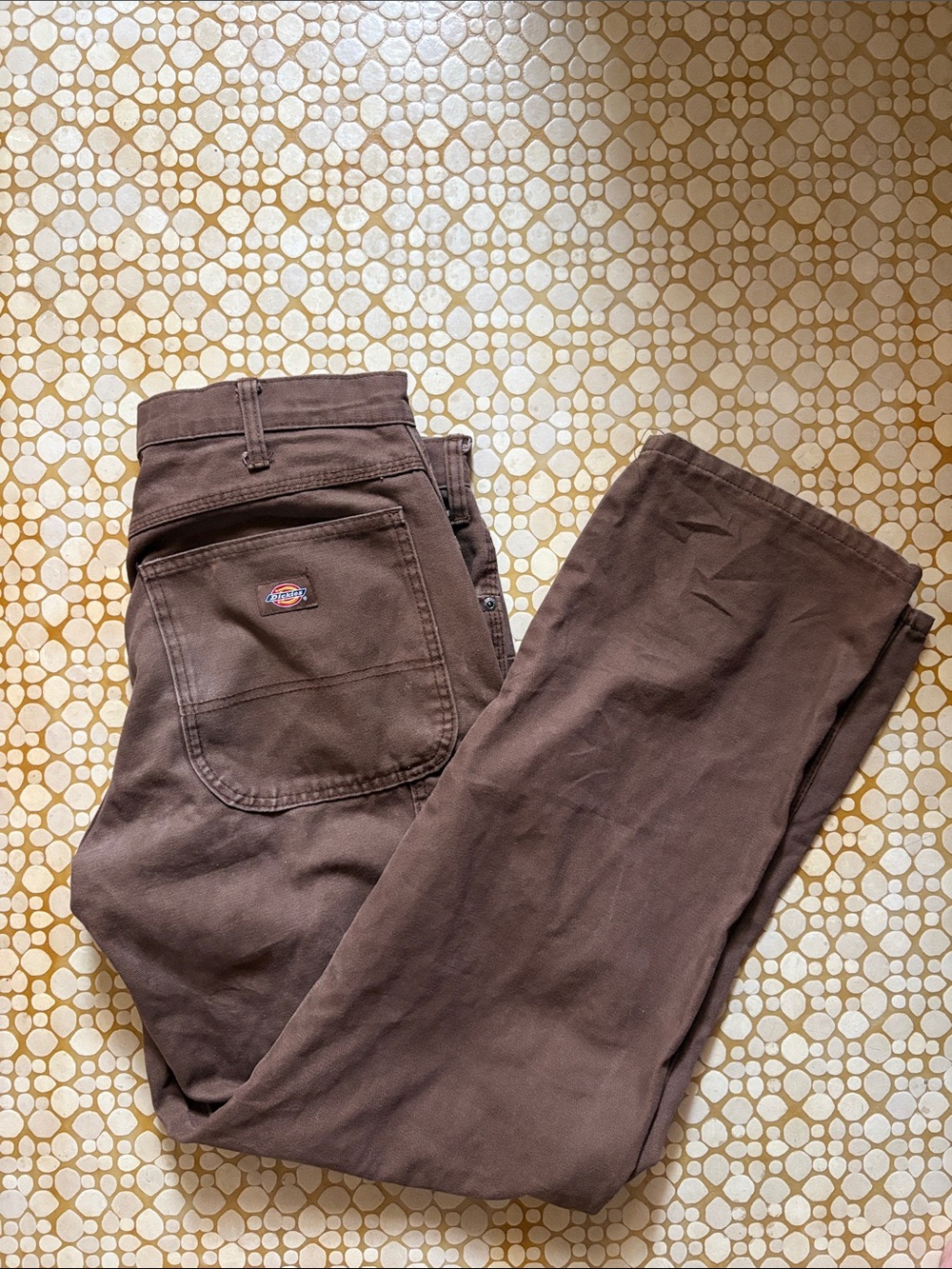 Dickies Chocolate Brown Carpenter Pants with Back Pocket Patch